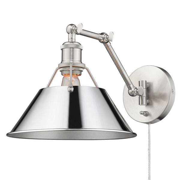 Orwell Pewter and Chrome One-Light Wall Sconce, image 1